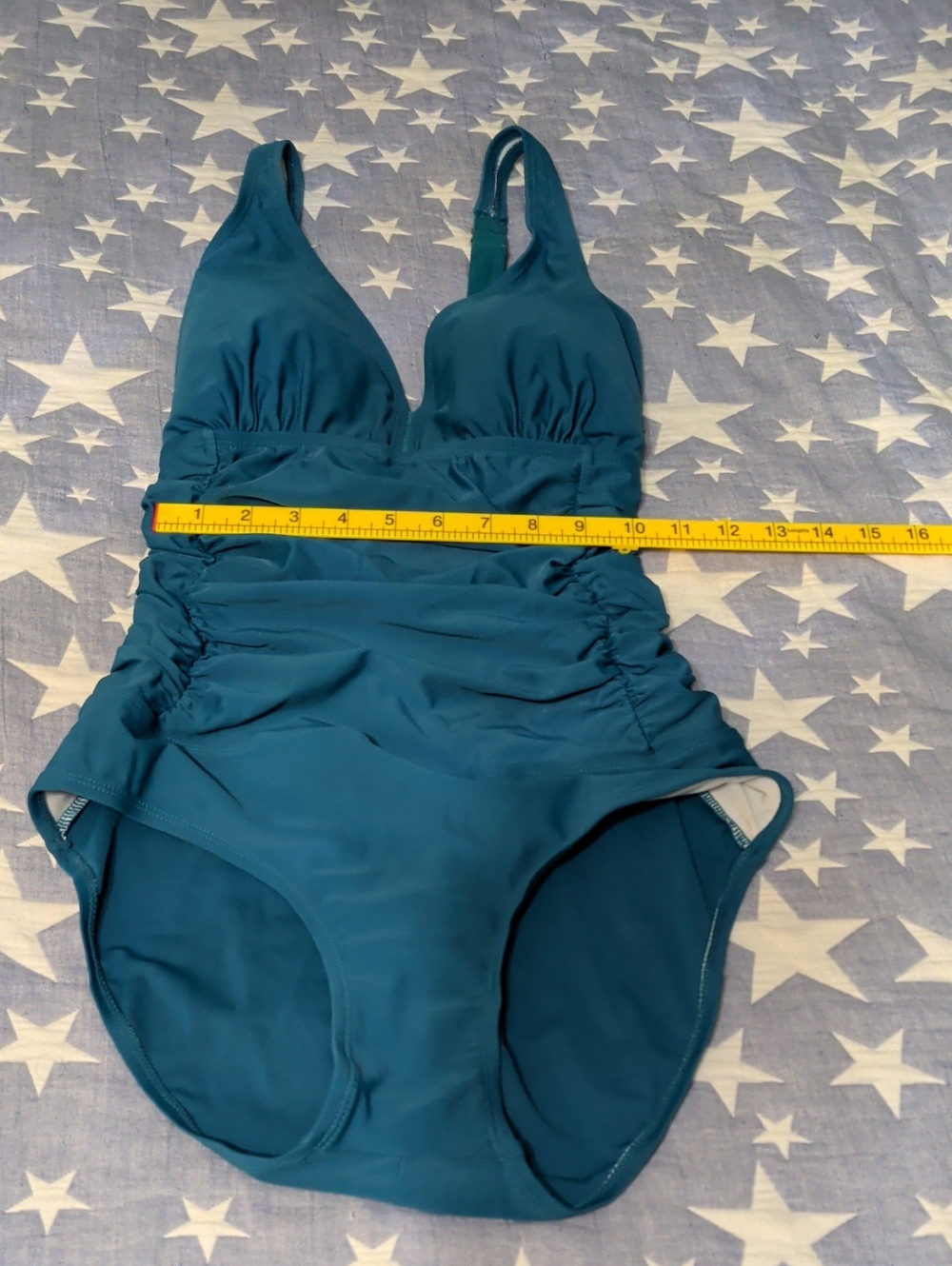 Teal One Piece Swimsuit Large Adjustable Straps For Many Styles. Built-in Pads
